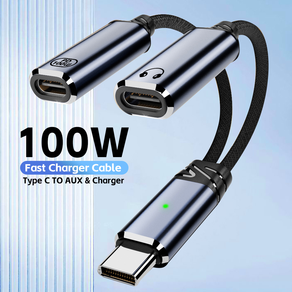 Audio Music Splitter - USB C Splitter 2 in 1