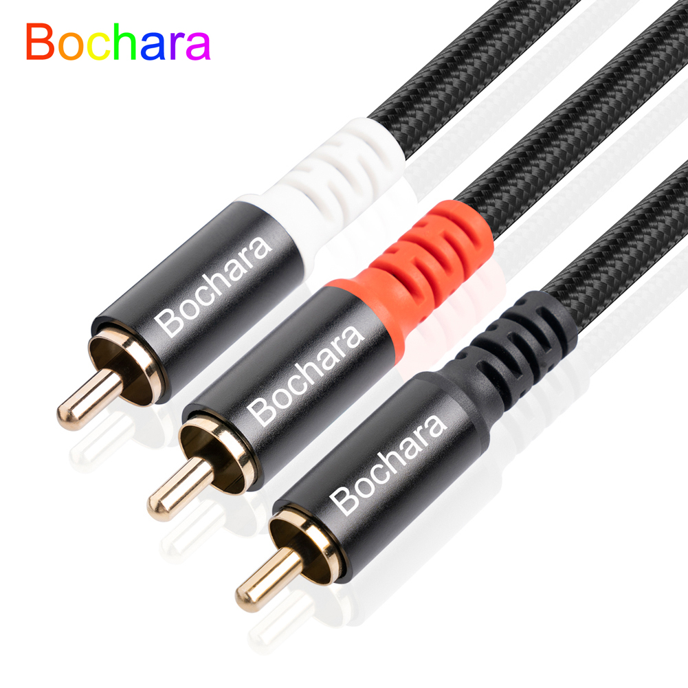 Audio Music Splitter - Bochara Braided RCA to 2RCA Male