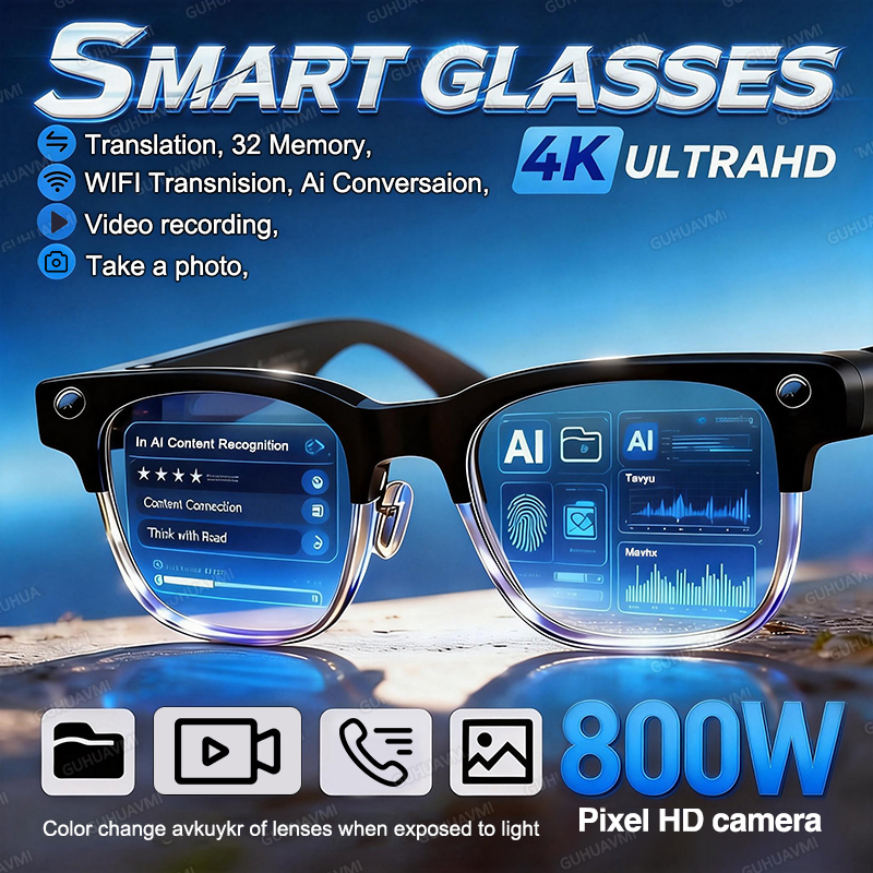 Audio Music Recording - 2026New 800W Pixel Camera Smart Glasses
