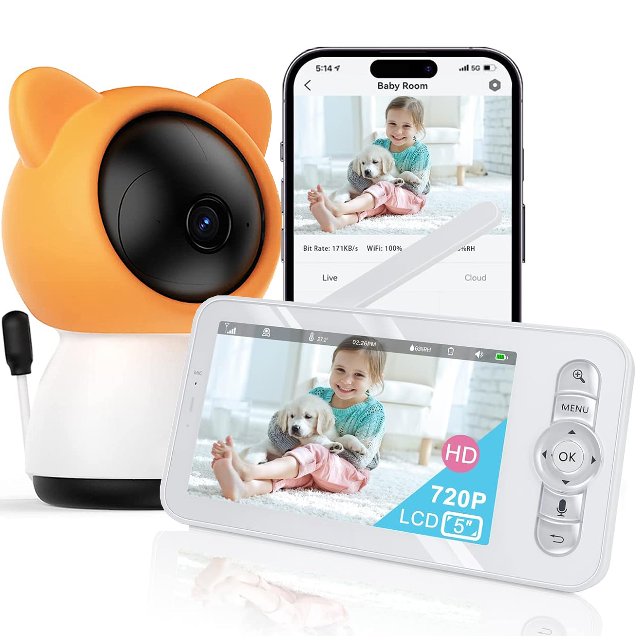 2K/3MP 5-inch Wireless Baby Mo – Audio Music Track Bewertung und Preis