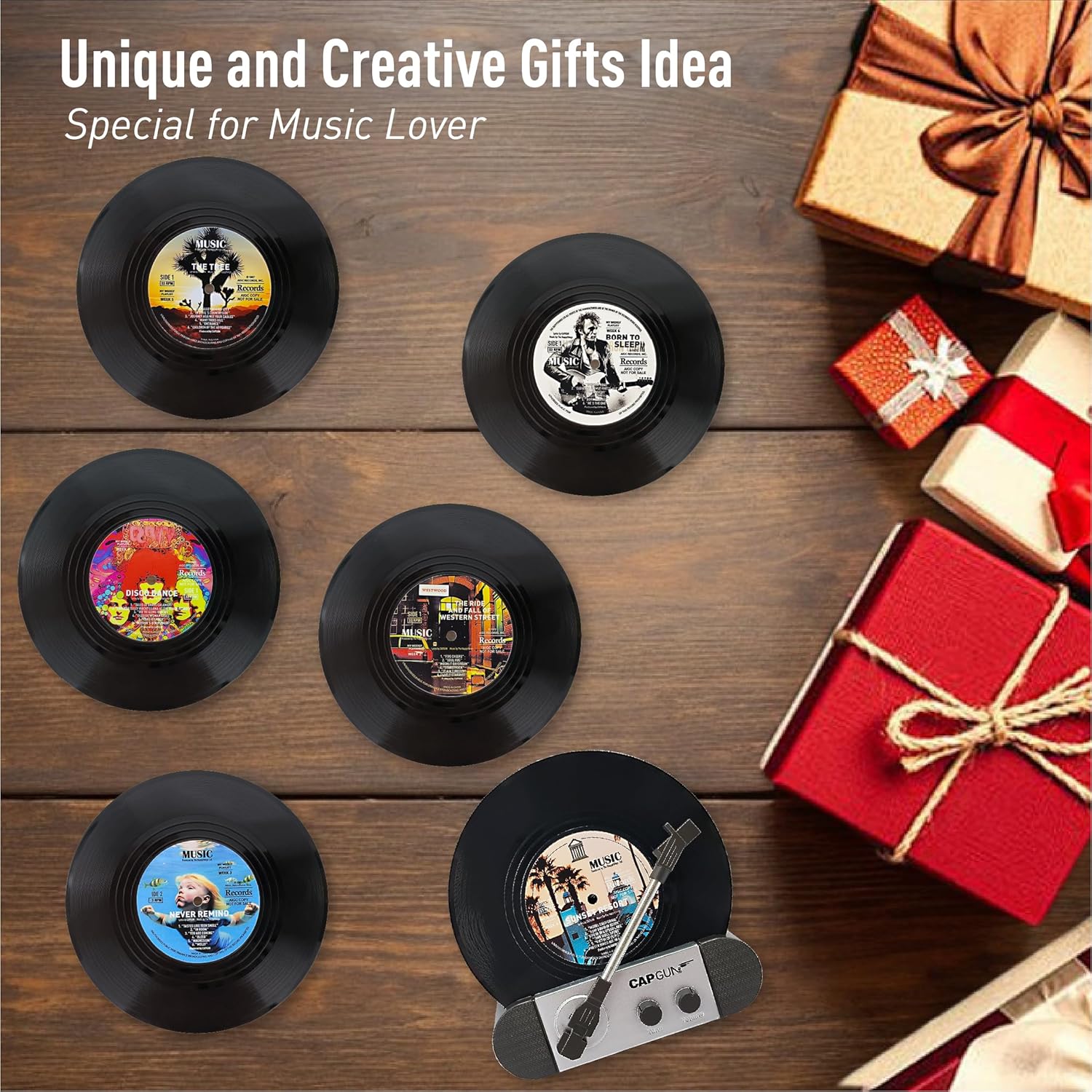 Retro Vinyl Record Coasters Se – Audio Music Recording Bewertung und Preis