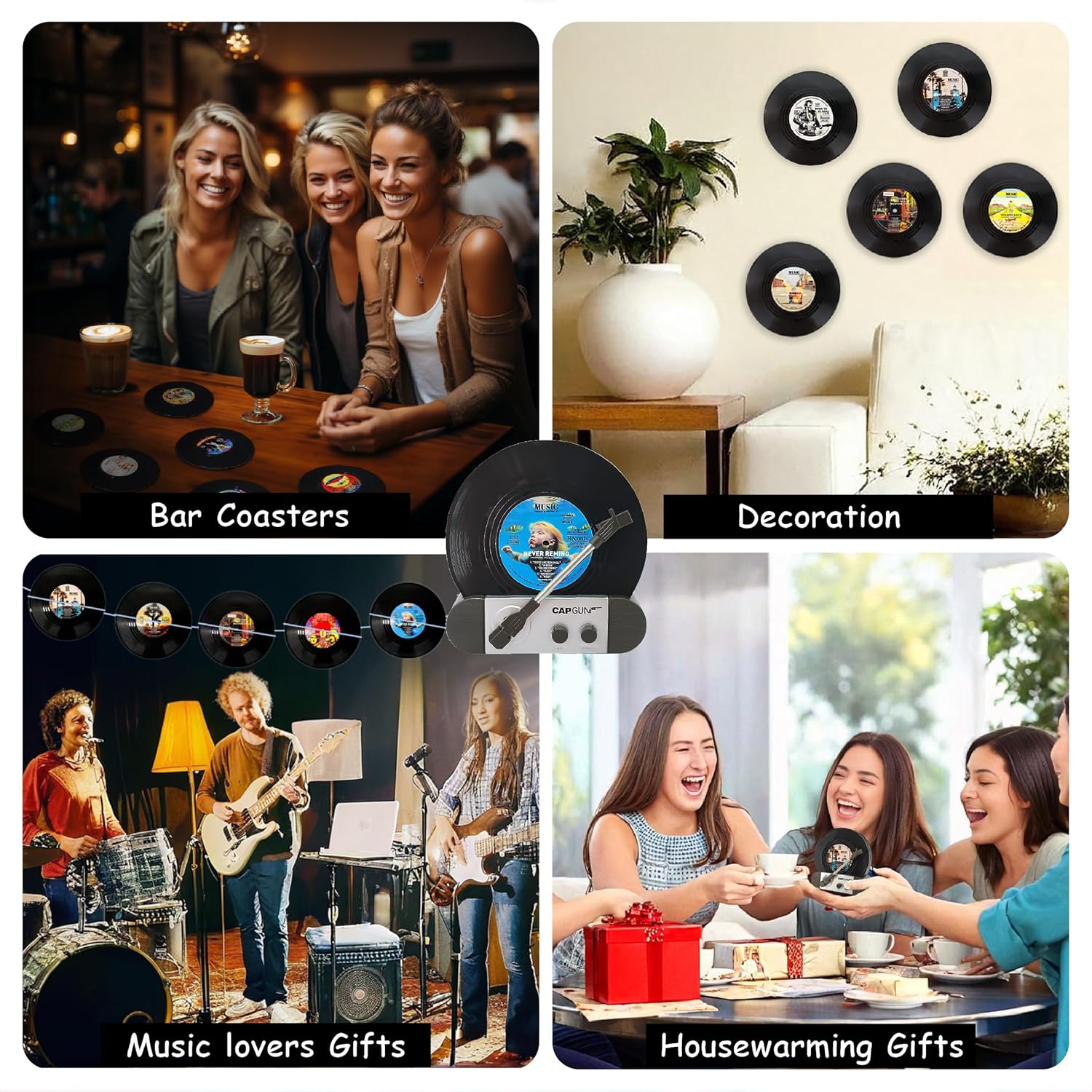 Retro Vinyl Record Coasters Se – Audio Music Recording Bewertung und Preis