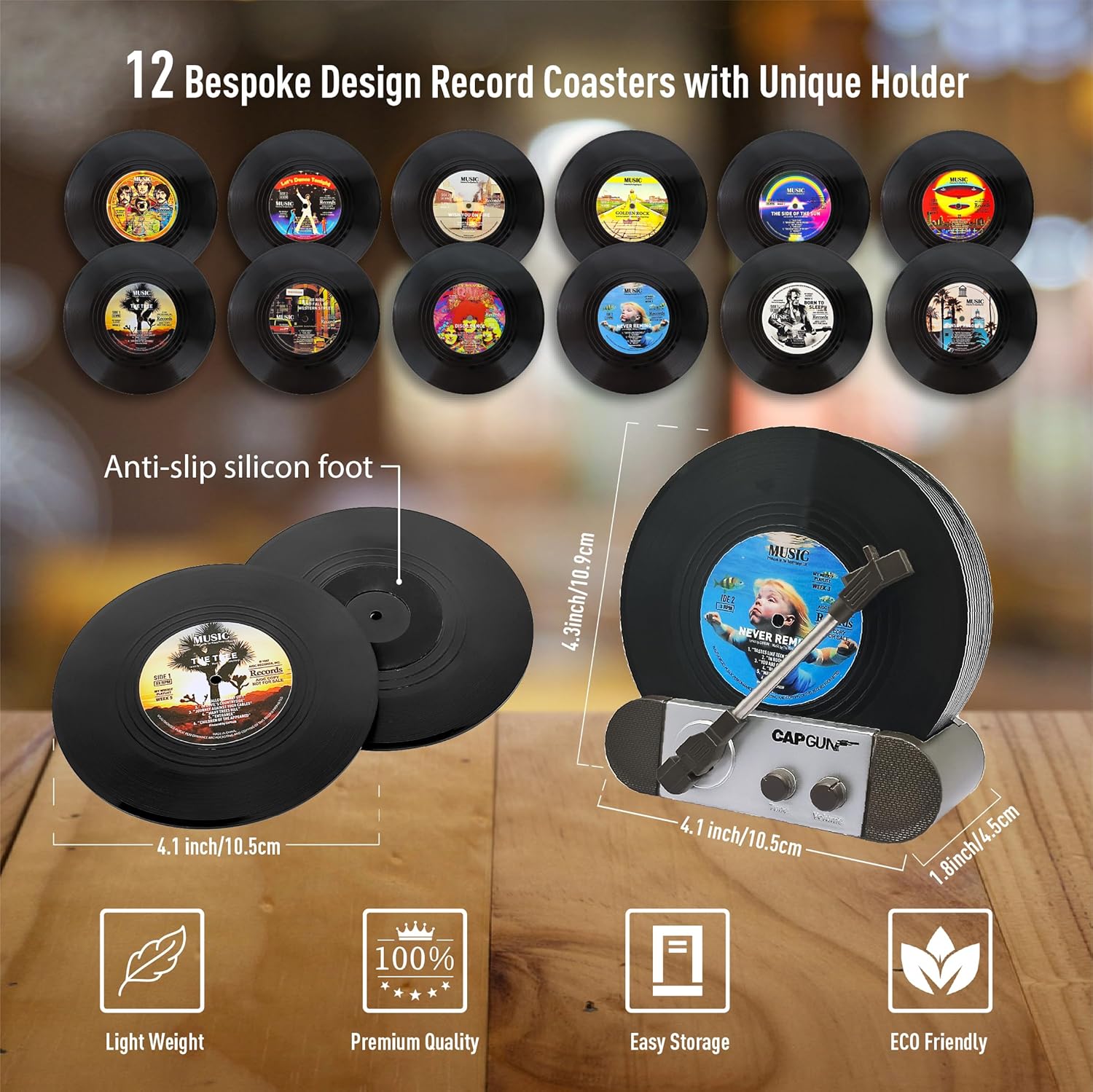 Retro Vinyl Record Coasters Se – Audio Music Recording Bewertung und Preis