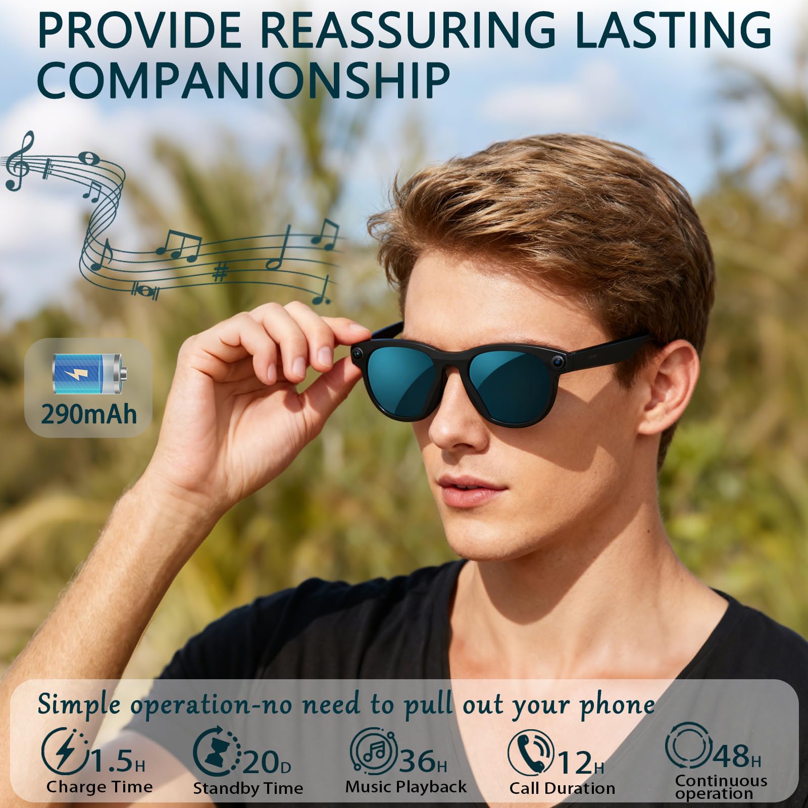 Black Smart Ai Glasses for Men – Audio Music To Video Ai Bewertung und Preis