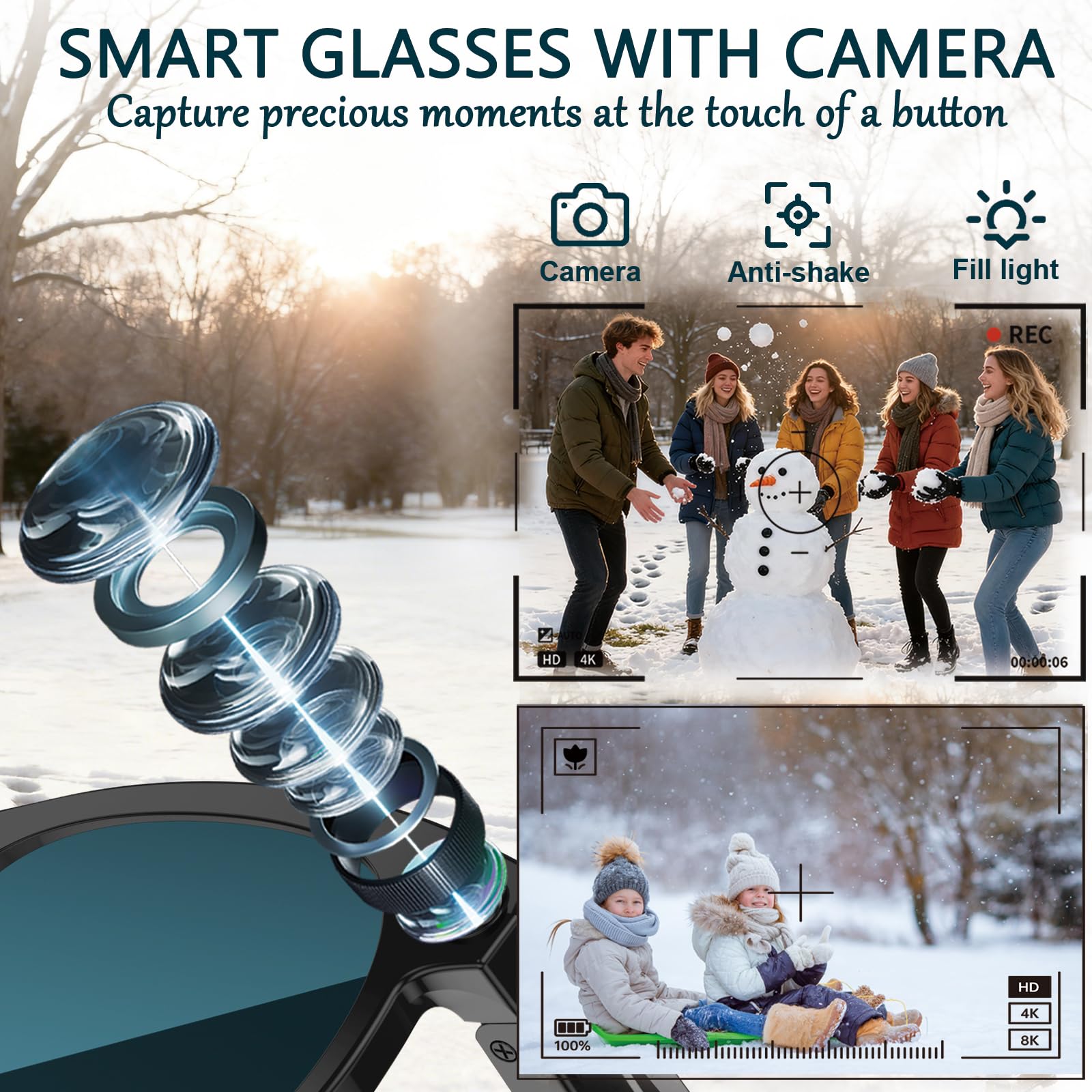 Black Smart Ai Glasses for Men – Audio Music To Video Ai Bewertung und Preis