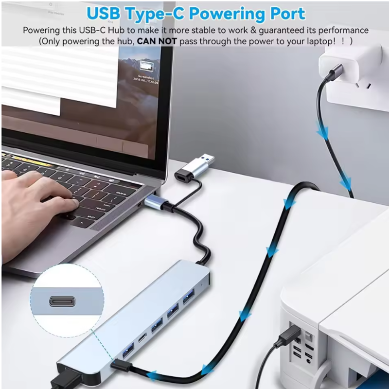 USB C Hub USB Splitter 8 in 1  – Audio Music Splitter Bewertung und Preis