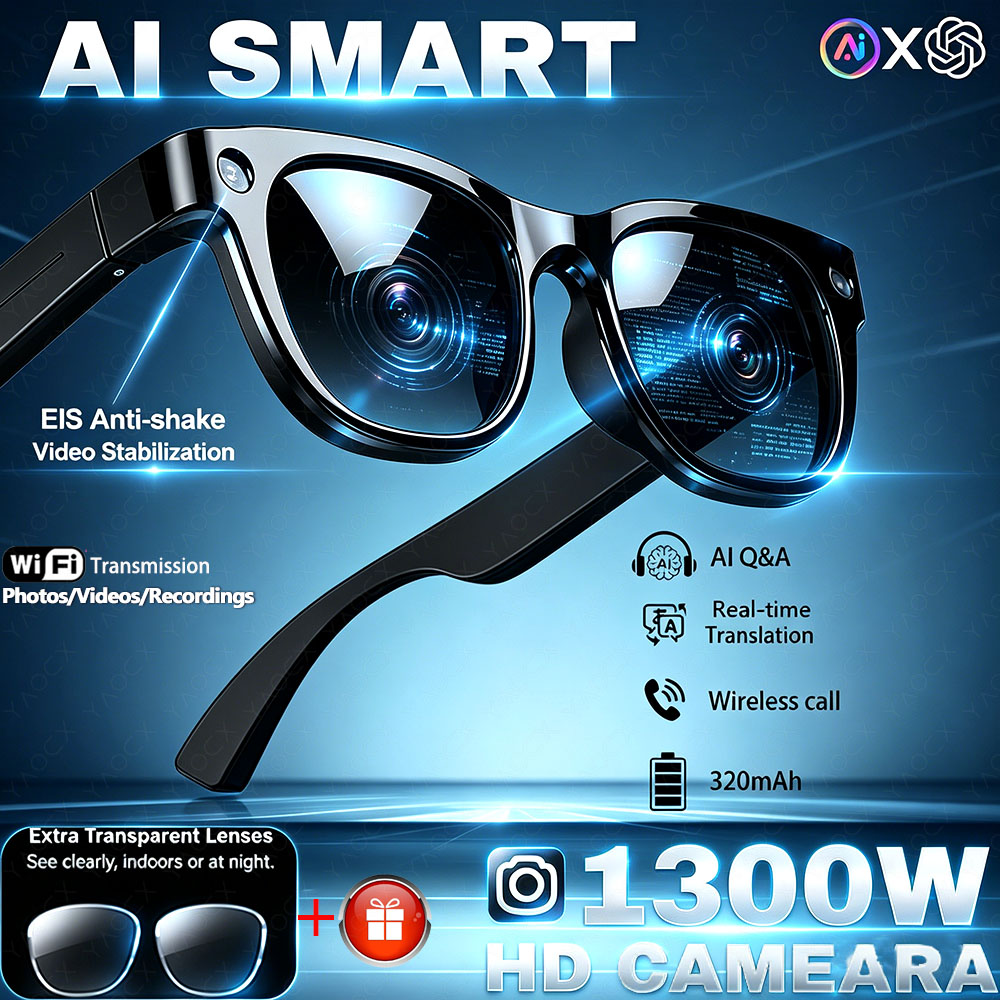 1300W HD Camera Smart AI Glass – Audio Music To Video Ai Bewertung und Preis