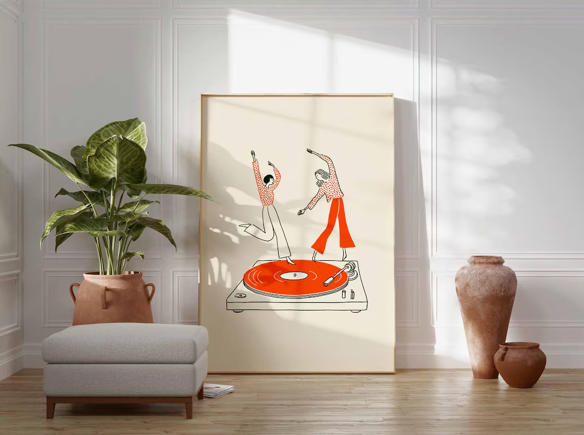 Dancing Couple Wall Art Print, – Audio Music Recording Bewertung und Preis
