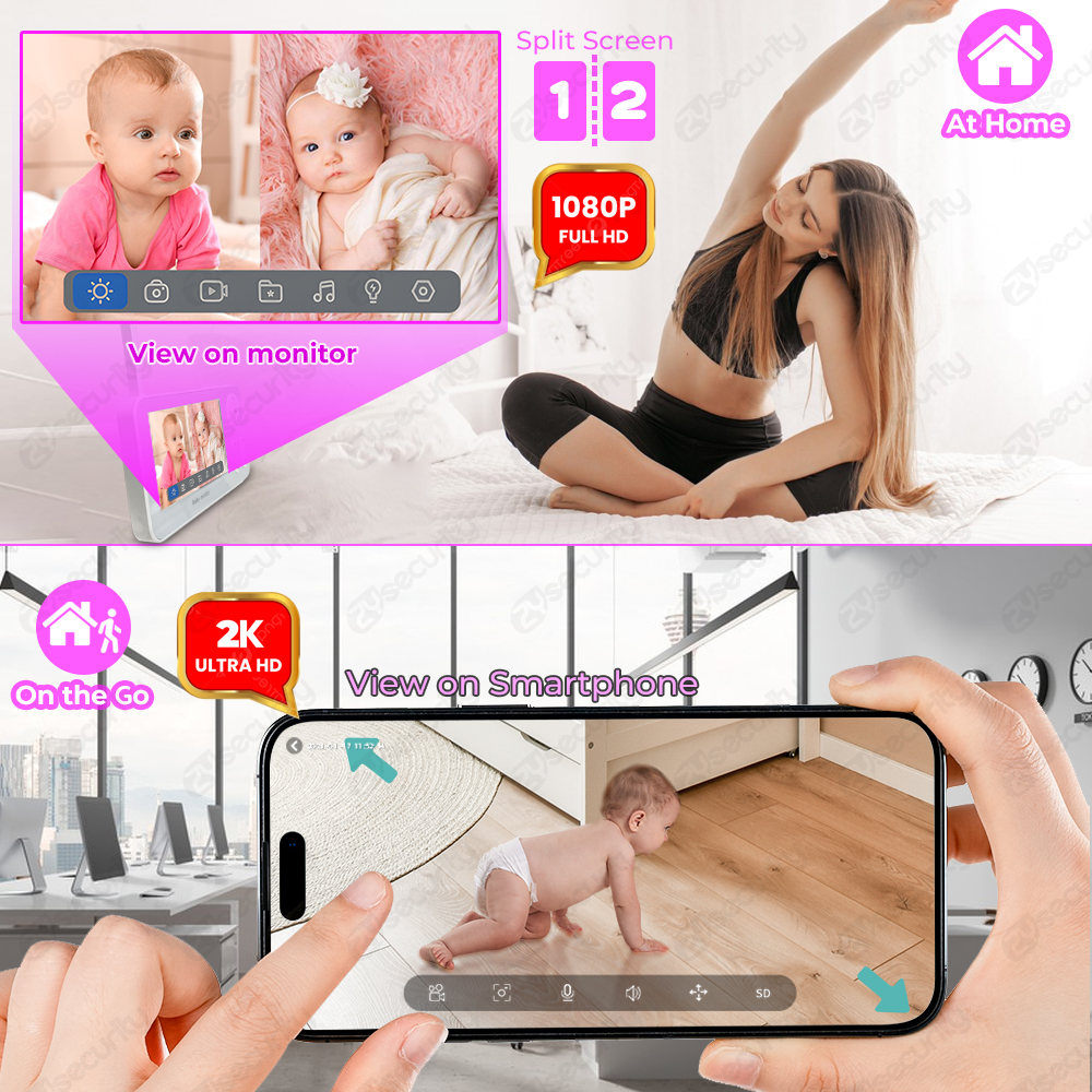 2K 3MP Two Camera WiFi Baby Mo – Audio Music Track Bewertung und Preis